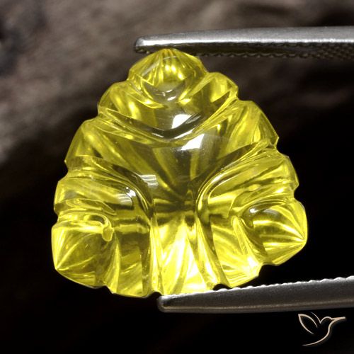 13.92ct Natural Intense Yellow Quartz, Trillion, Transparent
