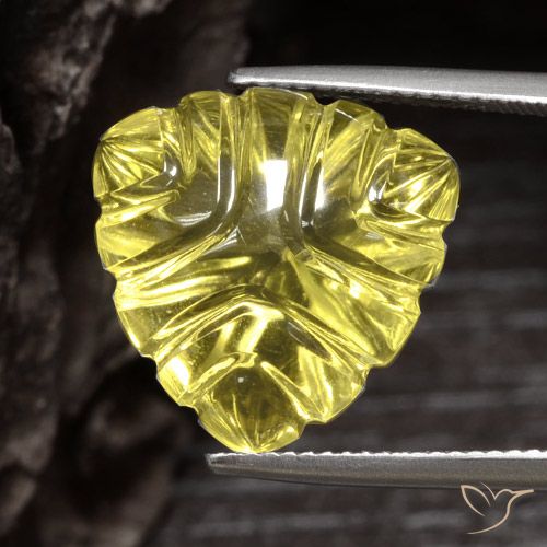 15.33ct Natural Light Pineapple Yellow Quartz, Trillion, Transparent