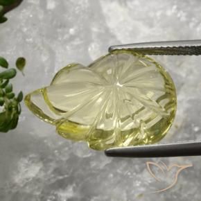 Quartz Gemstone in 20.9 x 14.9 mm Size for Sale, Quartz Stone in Pale Yellow Color