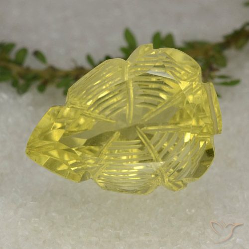 19.07 ct Yellow Quartz, 20.9 x 15.8 mm Carved From Brazil, Photo A