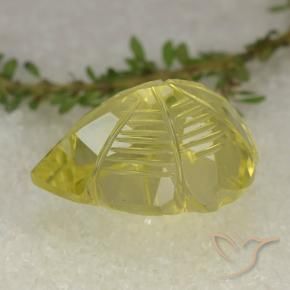 Quartz Gemstone in 20.9 x 15.8 mm Size for Sale, Quartz Stone in Light Yellow Color