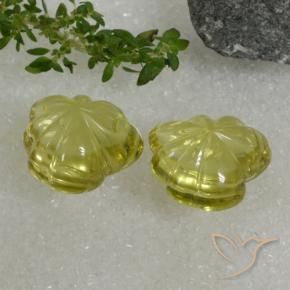 Quartz Gemstones in 15 x 15 mm (calibrated) Size for Sale, Quartz Stones in Pineapple yellow Color