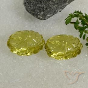 Quartz Gemstones in 16.9 x 13.1 mm Size for Sale, Quartz Stones in Medium Yellow Color