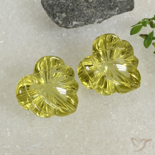 24.77 ct Yellow Quartz, 16 x 15.4 mm Carved From Brazil, Photo A