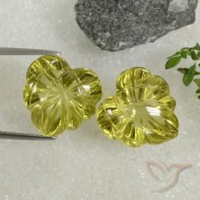 24.77 ctw Yellow Quartz Stones, Natural Quartz in Carved Leaf Shape for Sale