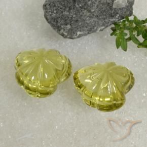 Quartz Gemstones in 16 x 16 mm (calibrated) Size for Sale, Quartz Stones in Medium Yellow Color