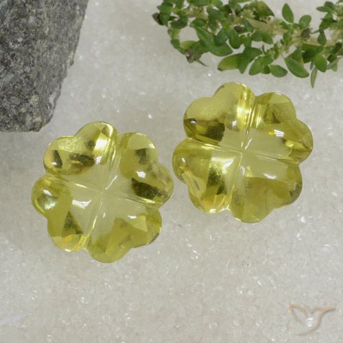 19.42 ct Yellow Quartz, 14.4 x 14.3 mm Carved From Brazil, Photo A