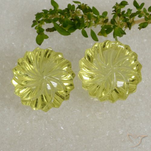 22.87 ct Yellow Quartz, 14.8 x 14.7 mm Carved From Brazil, Photo A