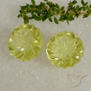 22.87 ctw Yellow Quartz Stones, Natural Quartz in Carved Flower Shape for Sale