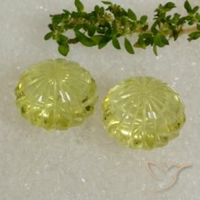 Quartz Gemstones in 15 x 15 mm (calibrated) Size for Sale, Quartz Stones in Light Yellow Color