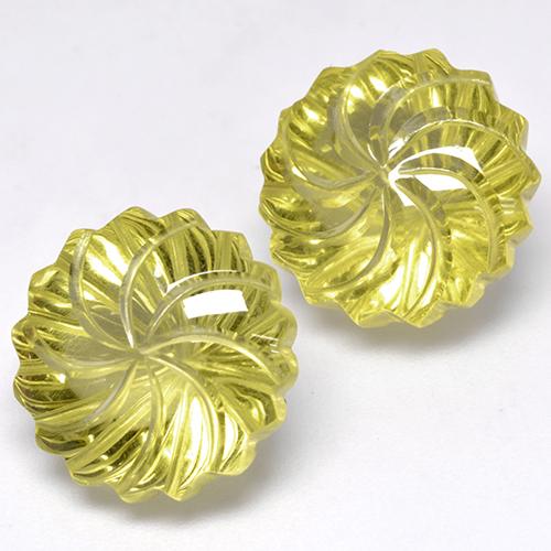 24.54 ctw Yellow Quartz Stones, Natural Quartz in Carved Flower Shape for Sale