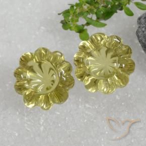 15.30 ctw Yellow Quartz Stones, Natural Quartz in Carved Flower Shape for Sale