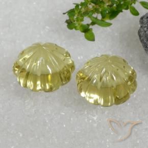Quartz Gemstones in 12.5 x 12.3 mm Size for Sale, Quartz Stones in Medium Yellow Color