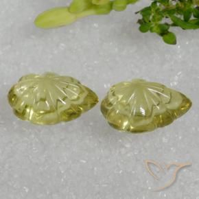 Quartz Gemstones in 13.7 x 9.9 mm Size for Sale, Quartz Stones in Pale Yellow Color