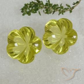 Best Yellow Quartz for Stud Earrings | Large Size, Carved Quartz