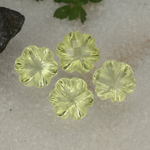 Amarillo claro Cuarzo Gema - 3.1ct Flor tallada (ID: 470148)