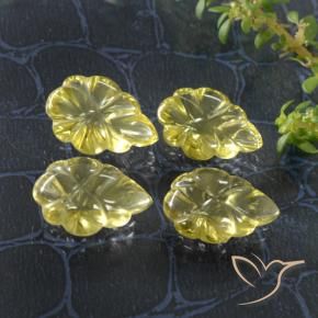 14.83 ctw Yellow Quartz Stones, Natural Quartz in Carved Leaf Shape for Sale