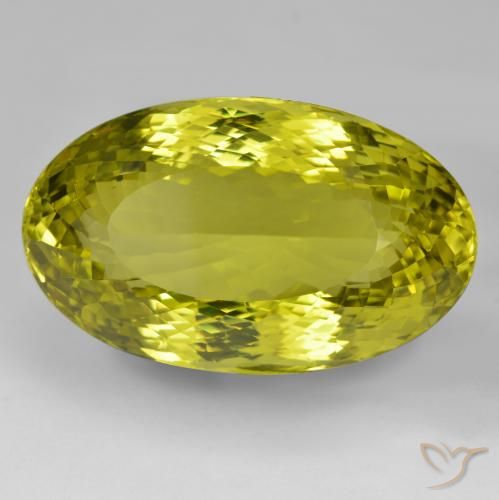 97.05ct Natural Green Yellow Quartz, Oval, VVS