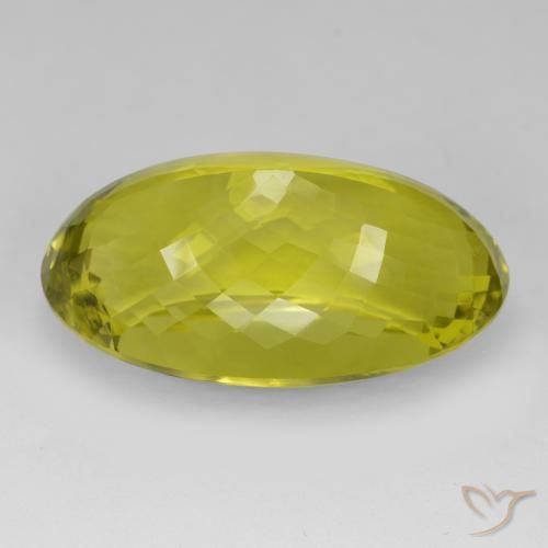 Quartz Gemstone in 37.5 x 22.6 mm Size for Sale, Quartz Stone in Green Yellow Color