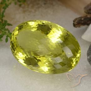 115.73 ct Yellow Quartz Stone, Natural Quartz in Oval Checkerboard Shape for Sale