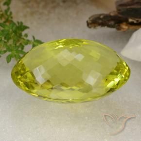 Quartz Gemstone in 38 x 25.1 mm Size for Sale, Quartz Stone in Vivid Yellow Color