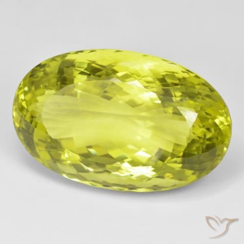 89.56 ct Yellow Quartz Stone, Natural Quartz in Oval Portuguese-Cut Shape for Sale