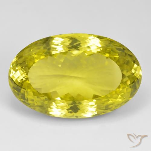71.43ct Natural Medium Yellow Quartz, Oval, VVS
