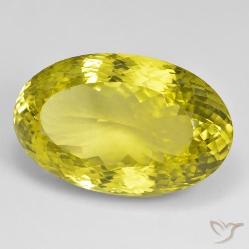 71.43 ct Yellow Quartz Stone, Natural Quartz in Oval Portuguese-Cut Shape for Sale