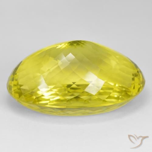 Quartz Gemstone in 33 x 20.9 mm Size for Sale, Quartz Stone in Medium Yellow Color