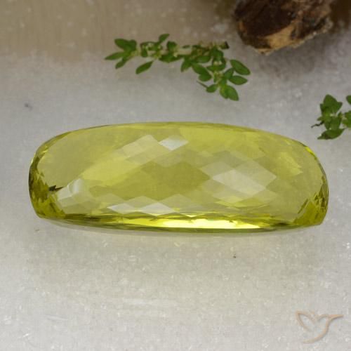 Quartz Gemstone in 39 x 17.7 mm Size for Sale, Quartz Stone in Medium Yellow Color