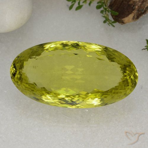 86.68ct Natural Green Yellow Quartz, Oval, VVS