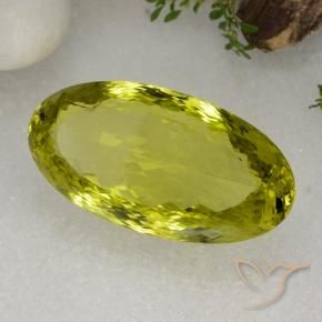 86.68 ct Yellow Quartz Stone, Natural Quartz in Oval Portuguese-Cut Shape for Sale