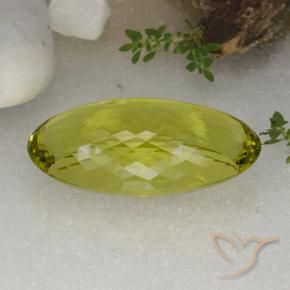 Quartz Gemstone in 40.7 x 21.2 mm Size for Sale, Quartz Stone in Green Yellow Color