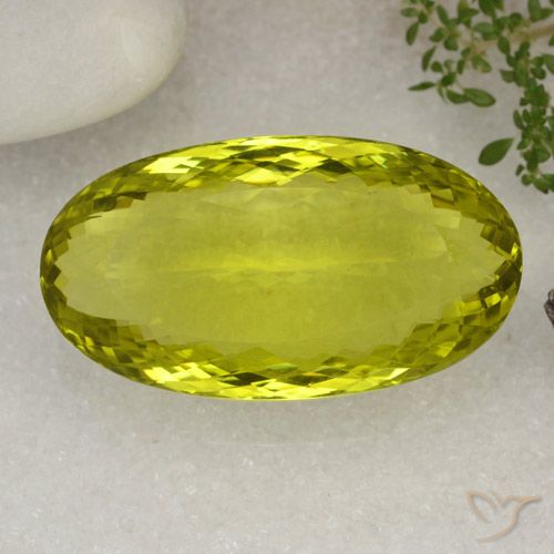 85.07ct Natural Lemon Yellow Quartz, Oval, VVS