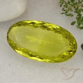 85.07 ct Yellow Quartz Stone, Natural Quartz in Oval Portuguese-Cut Shape for Sale