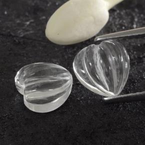 Clear White Quartz Gem - 1.6ct Carved Heart (ID: 470470)
