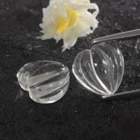 Clear White Quartz Gem - 1.6ct Carved Heart (ID: 470474)