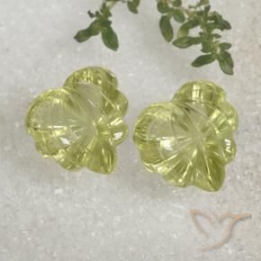 19.94 ctw Yellow Quartz Stones, Natural Quartz in Carved Leaf Shape for Sale