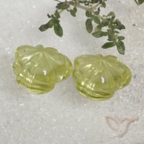 Quartz Gemstones in 15 x 15 mm (calibrated) Size for Sale, Quartz Stones in Lemon Yellow Color
