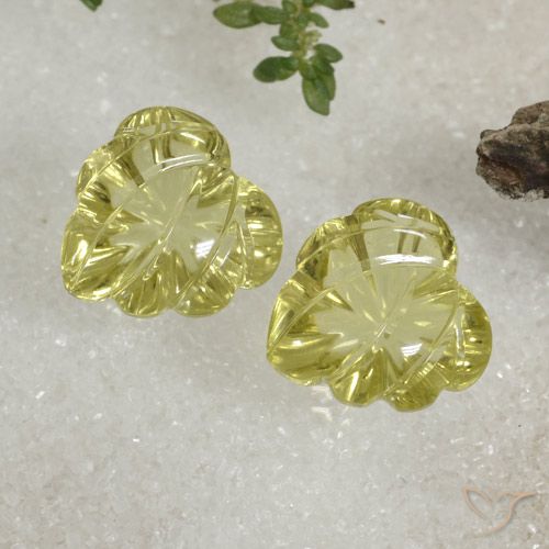13.98 ct Yellow Quartz, 13 x 12.8 mm Carved From Brazil, Photo A