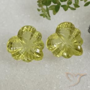 16.48 ctw Yellow Quartz Stones, Natural Quartz in Carved Leaf Shape for Sale