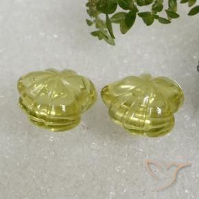Quartz Gemstones in 14 x 14 mm (calibrated) Size for Sale, Quartz Stones in Greenish Yellow Color