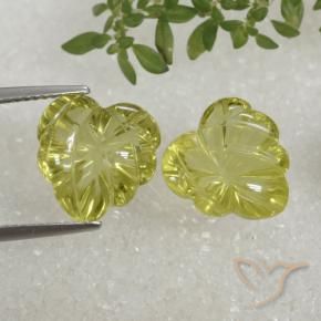 10.45 ctw Yellow Quartz Stones, Natural Quartz in Carved Leaf Shape for Sale