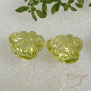 Quartz Gemstones in 11.9 x 11.5 mm Size for Sale, Quartz Stones in Medium Yellow Color