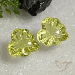 14.02 ctw Yellow Quartz Stones, Natural Quartz in Carved Leaf Shape for Sale