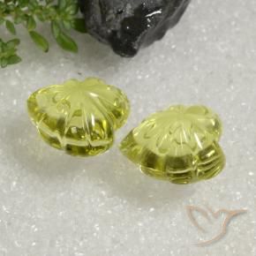 Quartz Gemstones in 13 x 13 mm (calibrated) Size for Sale, Quartz Stones in Medium Yellow Color