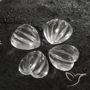 6.22 ctw White Quartz Stones, Natural Quartz in Carved Heart Shape for Sale