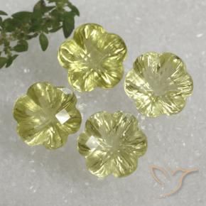 14.29 ctw Yellow Quartz Stones, Natural Quartz in Carved Flower Shape for Sale