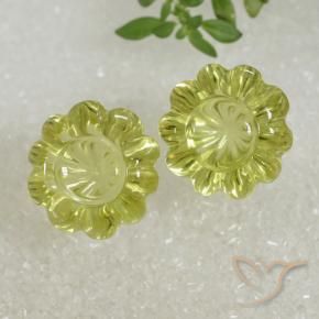 15.60 ctw Yellow Quartz Stones, Natural Quartz in Carved Flower Shape for Sale