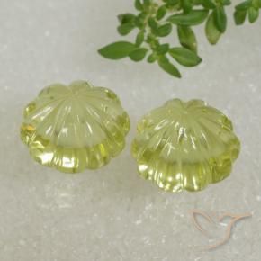 Quartz Gemstones in 12.6 x 12.2 mm Size for Sale, Quartz Stones in Medium Yellow Color